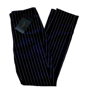 NWT New Rag & Bone Black Pin Stripe Academia Back Zip Pant Size 0